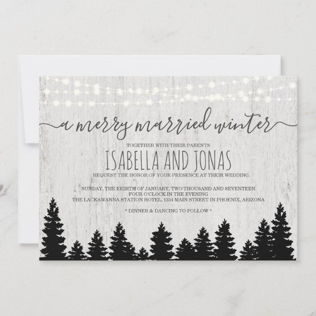 Wedding Invitation | Rustic Winter (Front)