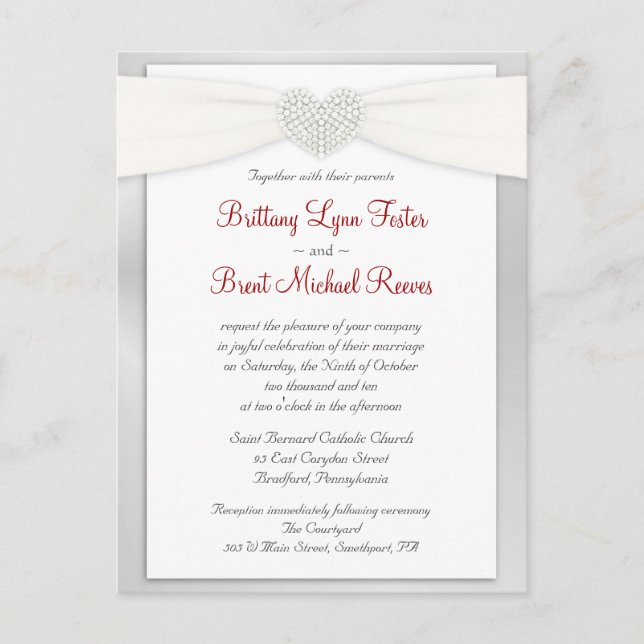 Wedding Invitation Sample Postcard (Front)