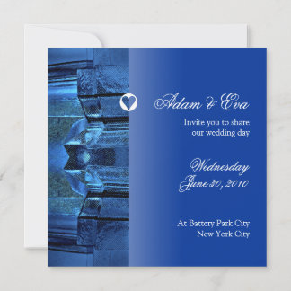 Wedding Invitation Sapphire Blue Gemstone Mosaic