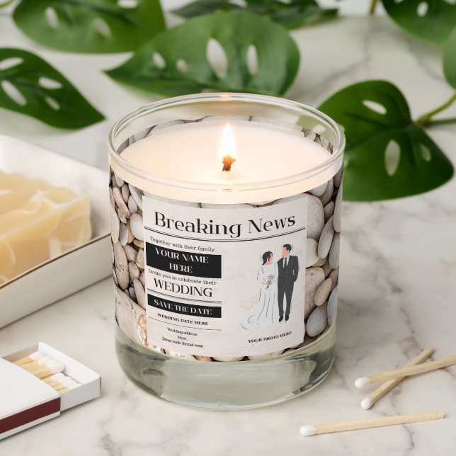 wedding invitation scented candle (Lit)