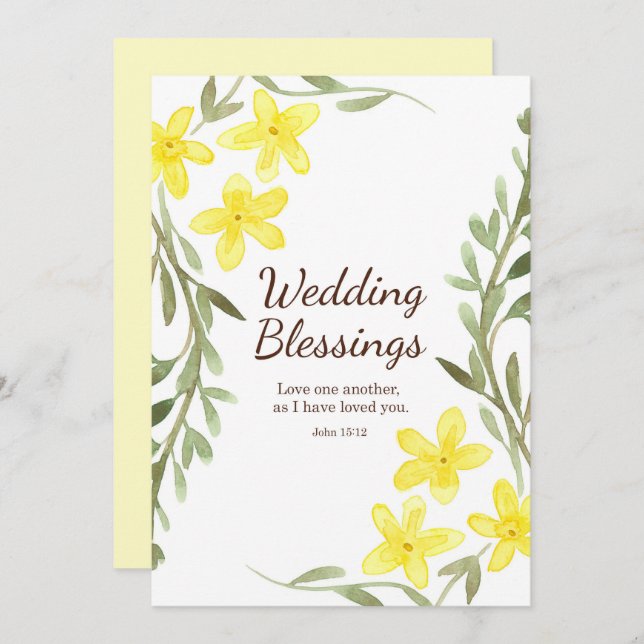 Wedding Invitation Scripture John 15 12 Christian  (Front/Back)