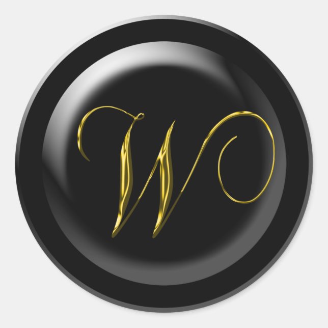 Wedding Invitation Seals Letter W (Front)