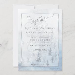 Wedding Invitation   Silver Blue Winter Wonderland
