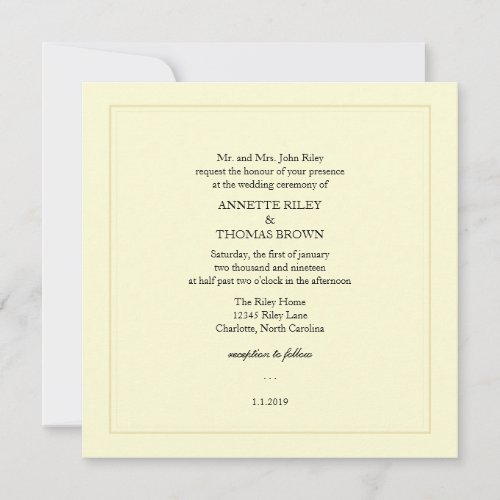 Wedding Invitation  Simply II ivb