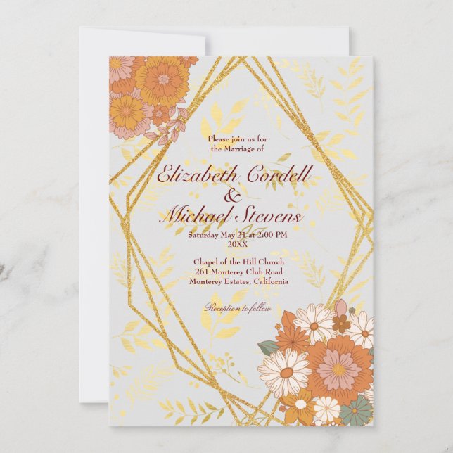 Wedding Invitation Size: 5"x7", Paper: Matte,  (Front)