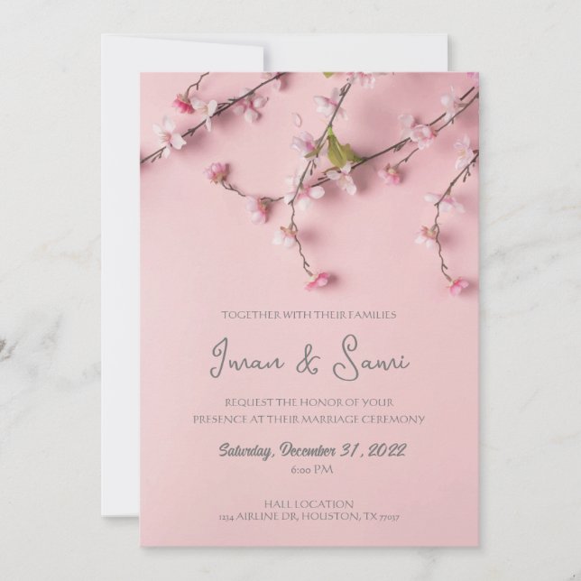 wedding invitation, spring invitation (Front)