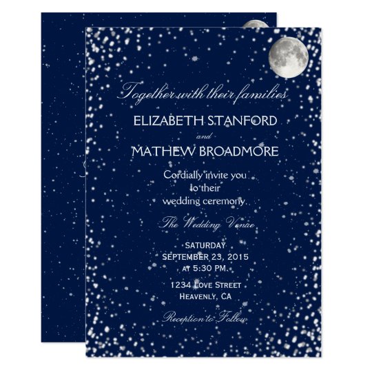 Wedding Invitation Starry Night Moon