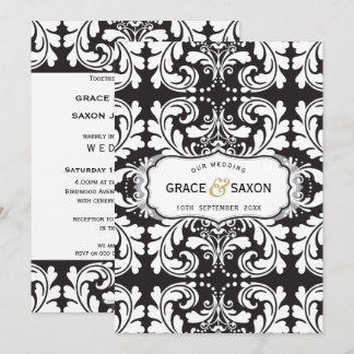 WEDDING INVITATION style savvy black and white