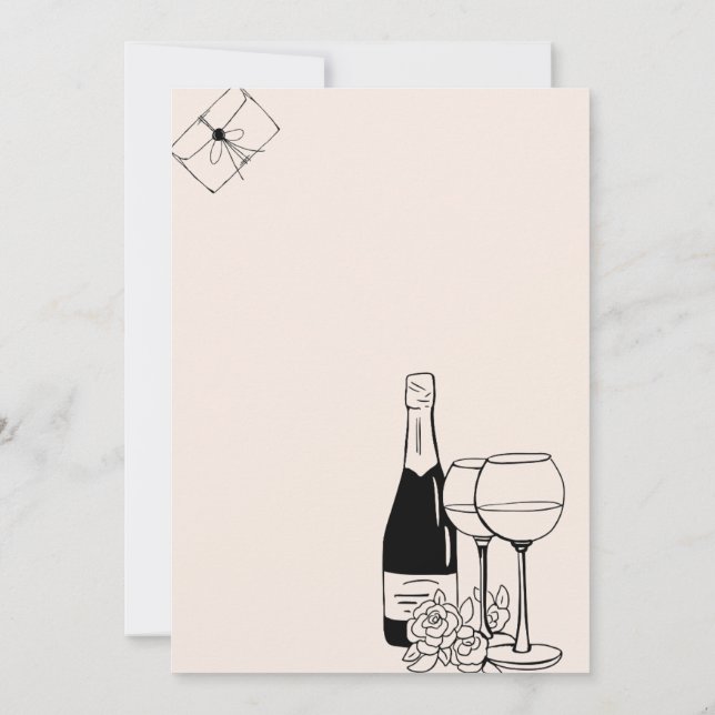 WEDDING INVITATION Suite | Hand drawn Illustrated  (Back)