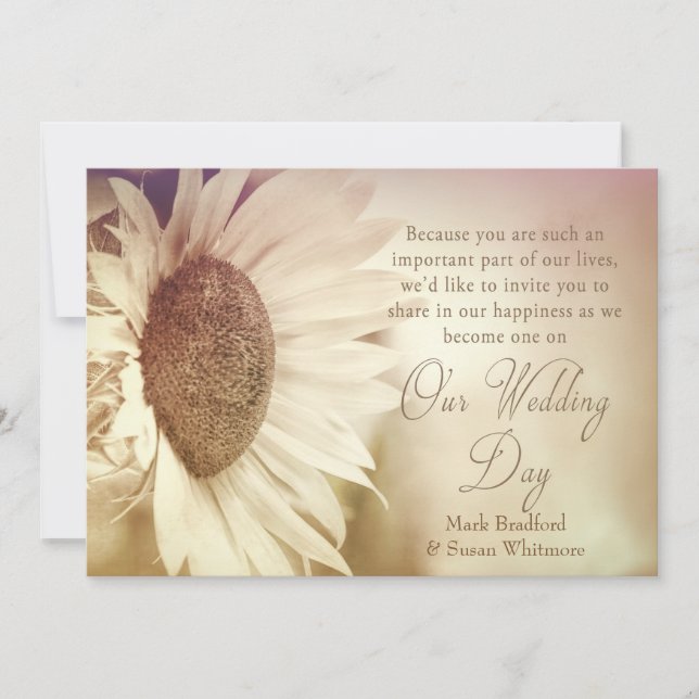 Wedding Invitation - Sunflower - Soft Effects (Front)