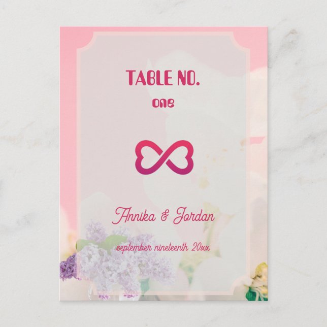  Wedding Invitation Table Numbers Vintage Art  (Front)