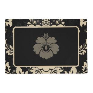 Wedding invitation tan & black placemat