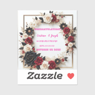 Wedding Invitation Template Sticker