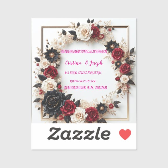 Wedding Invitation Template Sticker (Sheet)