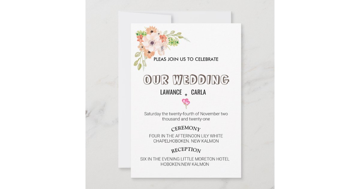 Wedding Invitation Templates Zazzle