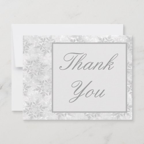 Wedding Invitation Thank you card Winter snowflake