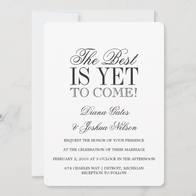 Wedding Invitation | THE BEST IS YET TO COME (Front)