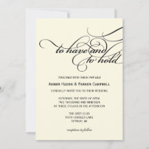 Wedding Invitation | To Have To Hold - Ivory