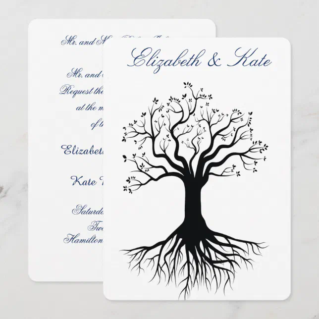 Wedding Invitation Tree Silhouette, Forest, Custom | Zazzle