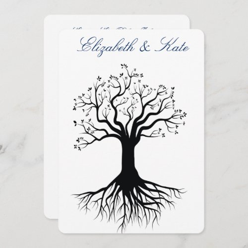 Wedding Invitation Tree Silhouette Forest Custom