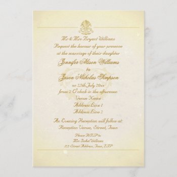 Wedding Invitation Vintage Parchment Paper Style by Truly_Uniquely at Zazzle