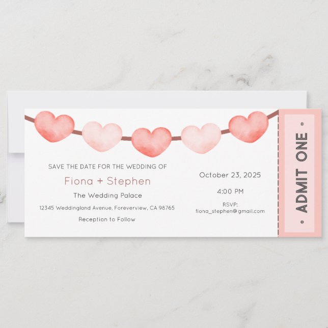 Wedding Invitation, Wedding Ceremony Reception Invitation (Front)