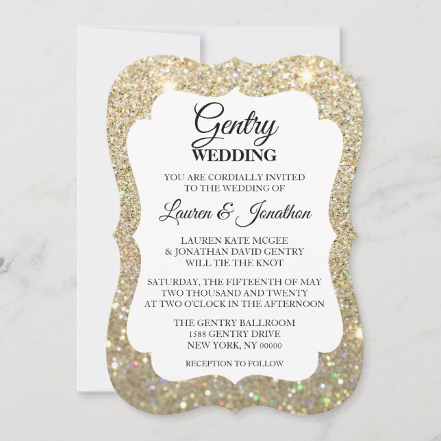 Wedding Invitation Wedding Day Fab - Gold (Front)