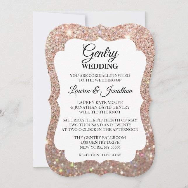 Wedding Invitation Wedding Day Fab - Rose Gold (Front)