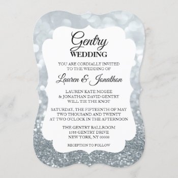 Wedding Invitation Wedding Day Fab- Silver Glitter by Evented at Zazzle