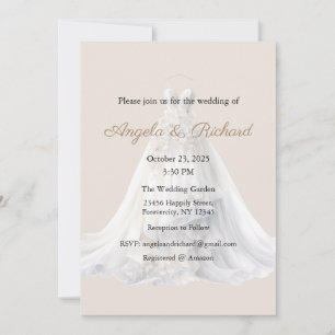 Wedding Invitation, Wedding Dress Invitation