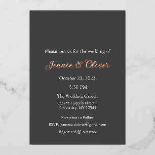 Wedding Invitation, Wedding Stationary, Foil, Lace Foil Invitation