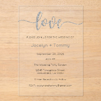 Wedding Invitation, Wedding Stationary, Heart Acrylic Invitations