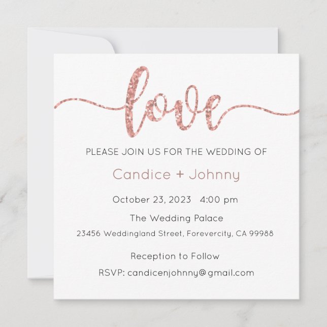 Wedding Invitation, Wedding Stationary, Love Invitation (Front)