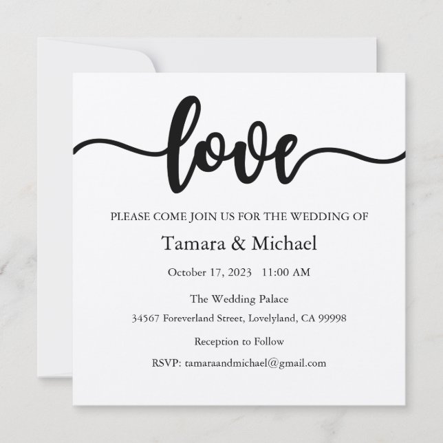 Wedding Invitation, Wedding Stationary, Love Invitation (Front)