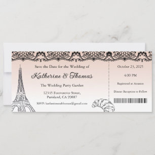 Wedding Invitation, Wedding Stationary, Paris  Invitation