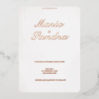 Wedding Invitation White Paper Foil Invitation