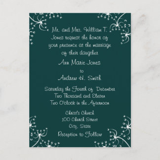 Wedding Invitation Wild Flower Corners Postcard