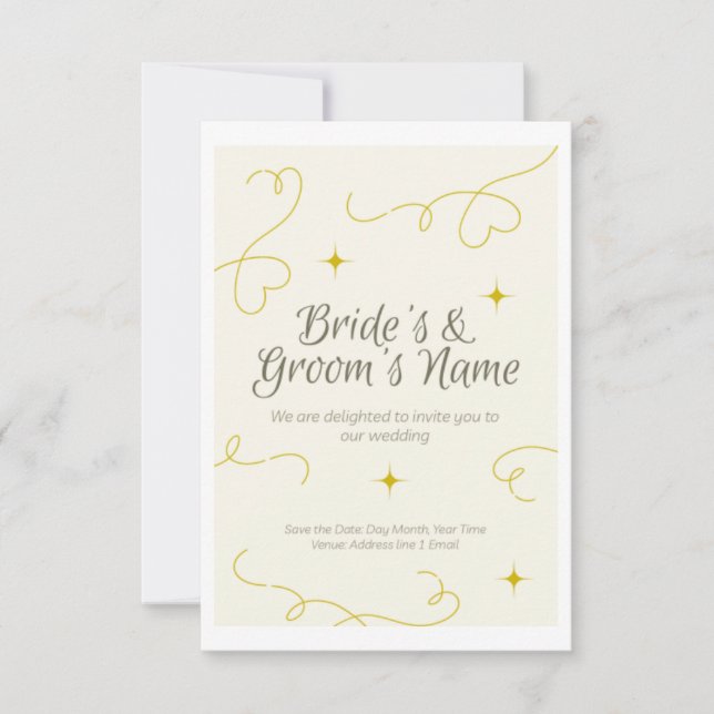 Wedding invitation with ample space for writing, f (Front)