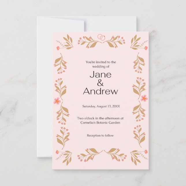 Wedding invitation with ample space for writing, f (Front)