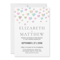 Wedding Invitation with Colorfull Hearts Elegant