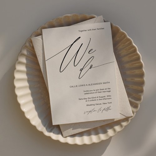 Wedding Invitation with Elegant Calligraphy Font