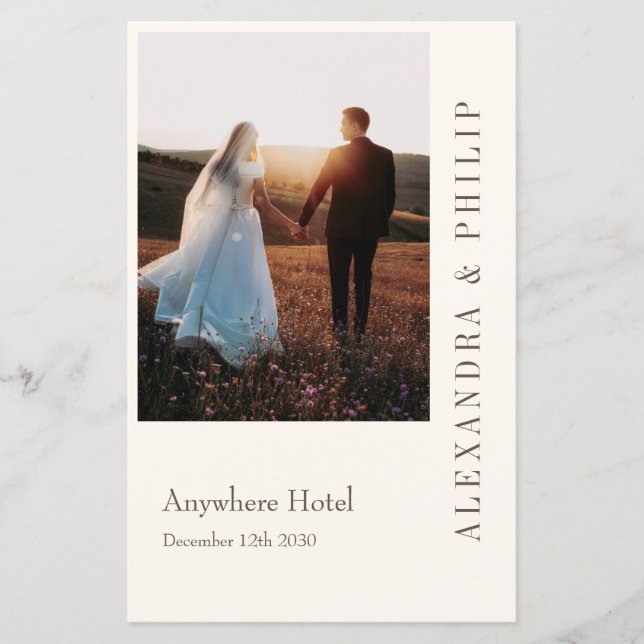 Wedding Invitation with Elegant Typography menu (Front)