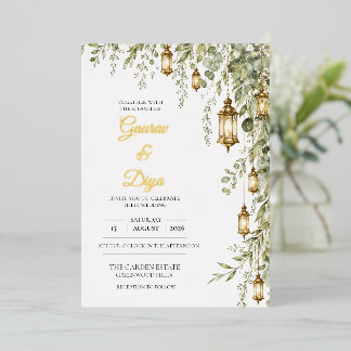 Wedding Invitation with goil foil names