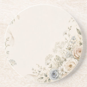 Wedding Invitation with Graceful Floral Details Coaster