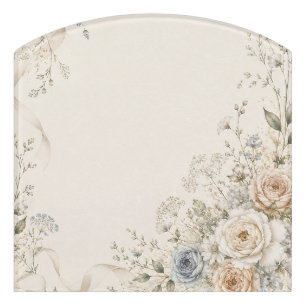 Wedding Invitation with Graceful Floral Details Door Sign