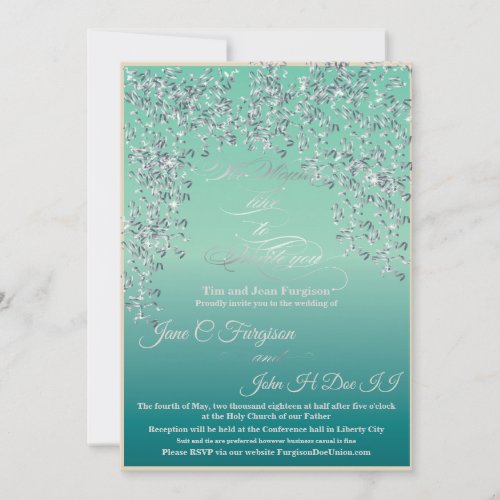 Wedding invitation with New Year Confetti theme