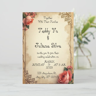 Wedding invitation with ornate designs