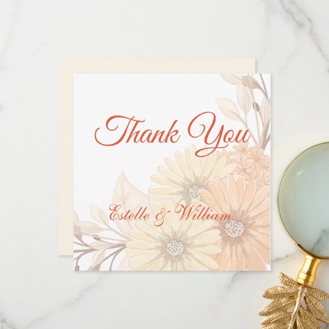  Wedding Invitation with Pastel Floral Design (Front/Back In Situ)