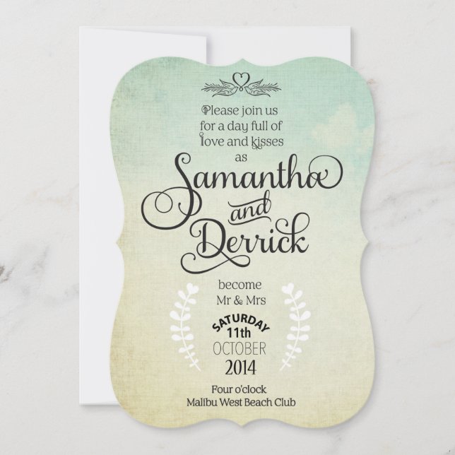 Wedding Invitation with Poem (Front)