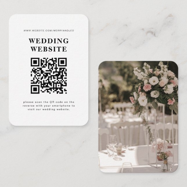 Wedding Invitation with QR code RSVP (Front/Back)